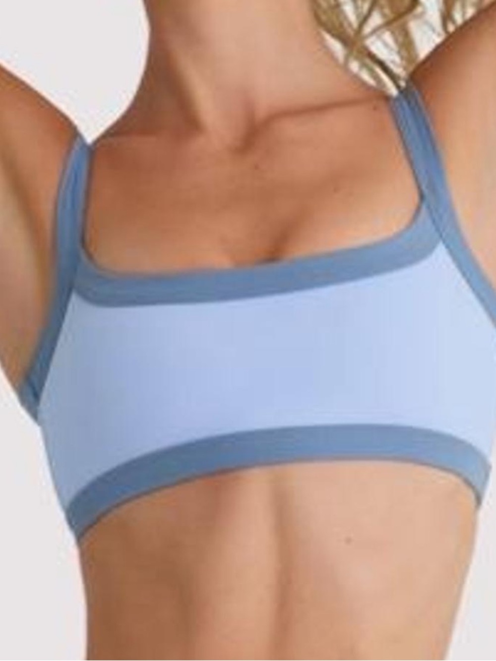 Light Blue Square Neck Sports Bralette